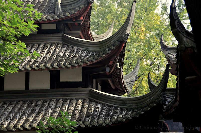 Buddhism , temple , roof, Sichuan