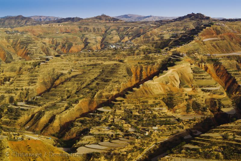 Gansu, terraces, land form