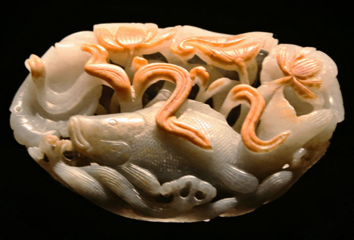 jade, fish, lotus