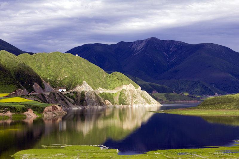 Qinghai, lake, mountains