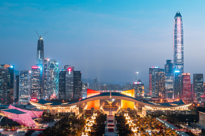 city, nightscape, Shenzhen