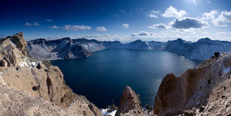 Jilin, Changbai, lake, view