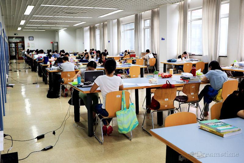 university, library, people