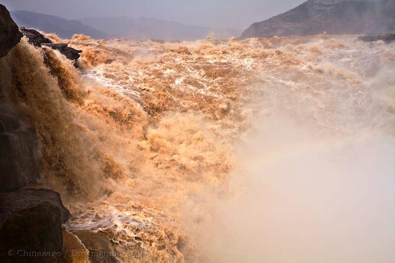 Yellow river, waterfall, river