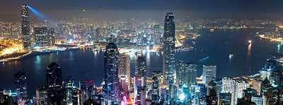 Hong Kong, harbor, skyscraper, modern housing