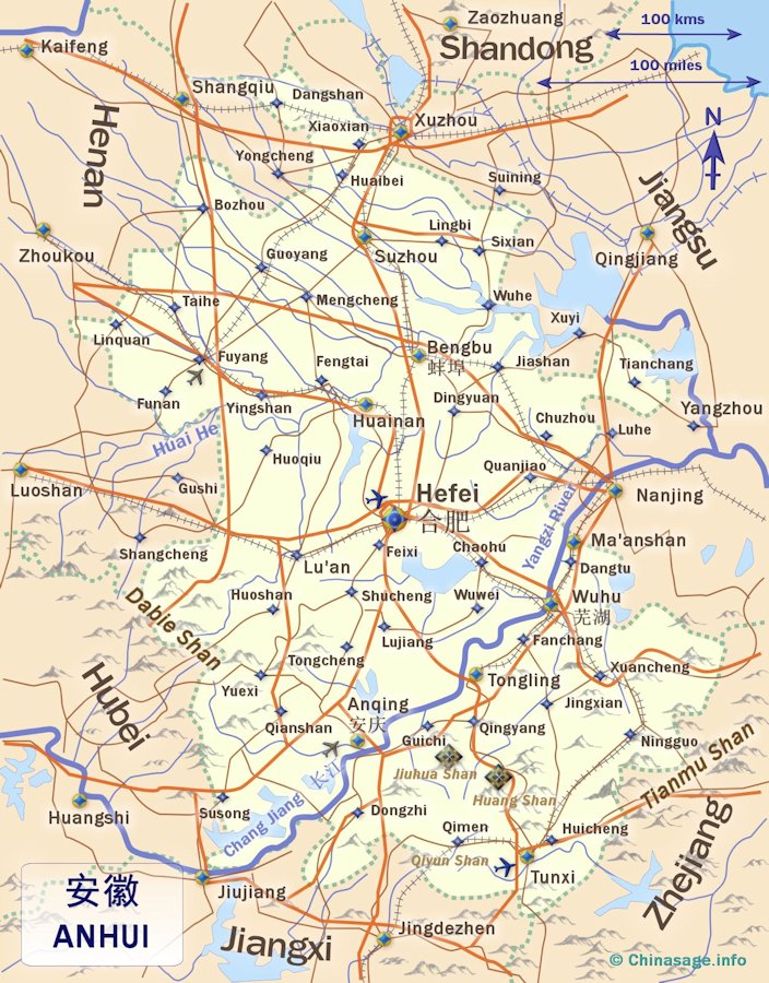 Map of Anhui,Anhui province map