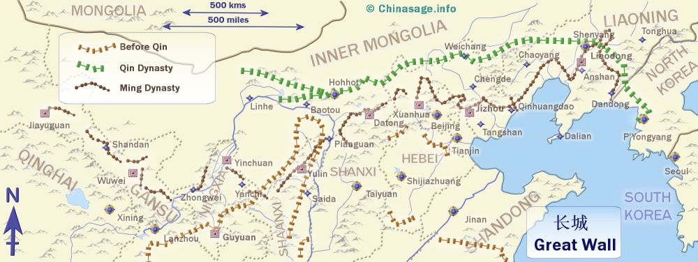 Great Wall of China map