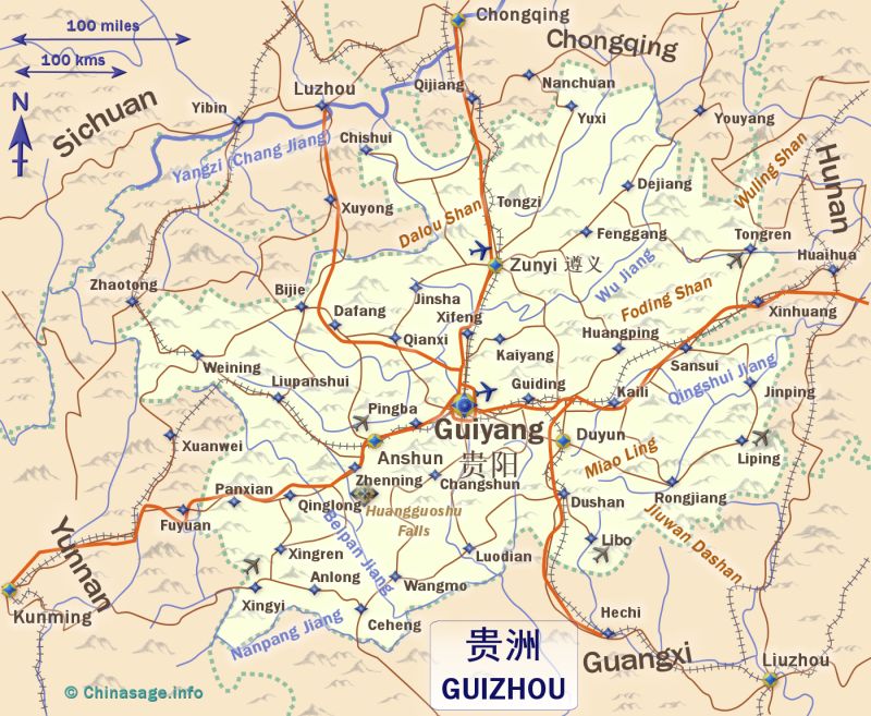 Map of Guizhou,Guizhou province map