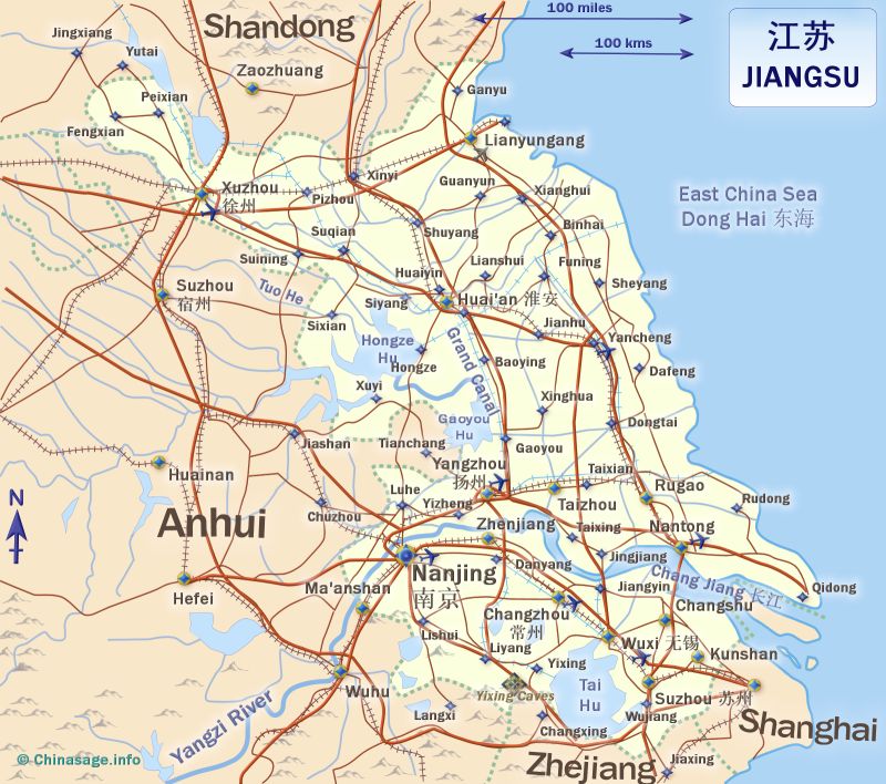 Map of Jiangsu,Jiangsu province map