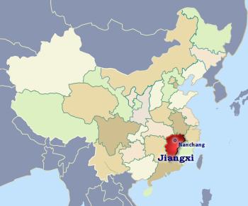 Position of Jiangxi in China