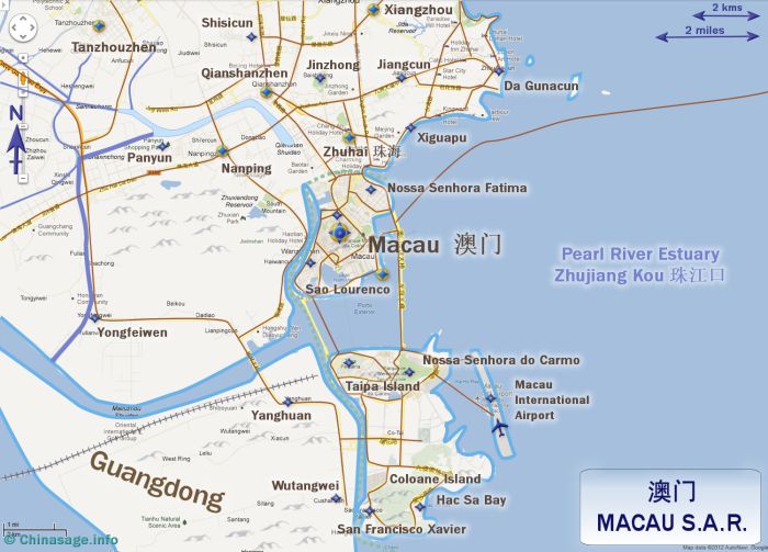 Map of Macau,Macau province map