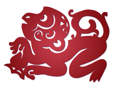 zodiac,paper-cut,monkey
